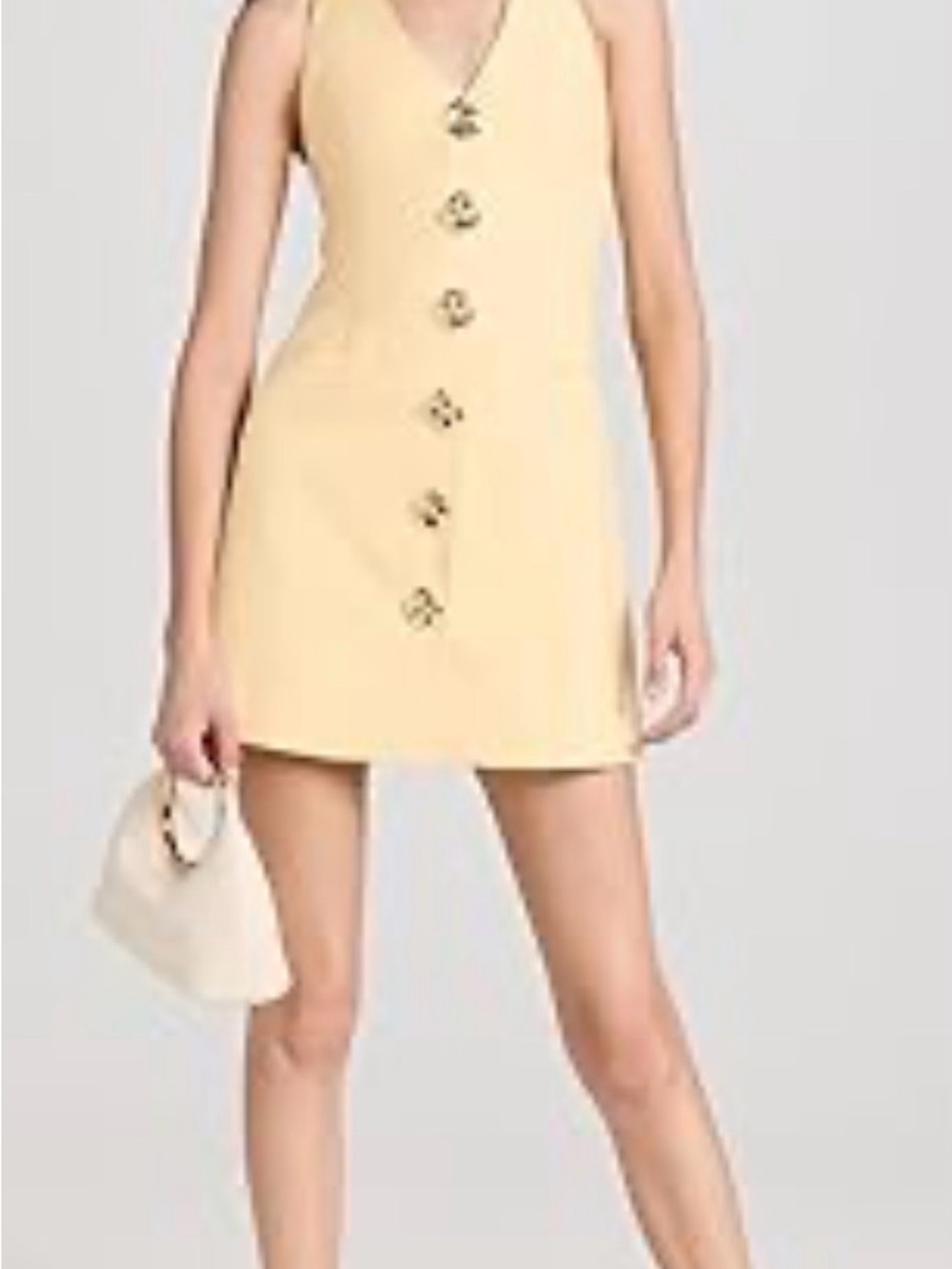 The Wolfgang Sleeveless Yellow Button-Front Mini Dress